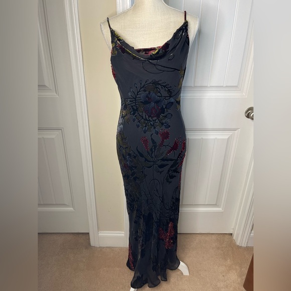 1990’s SILK VELVET ALEX EVENINGS MAXI DRESS SIZE 6P - Picture 2 of 15